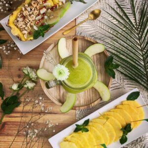 Jus d&rsquo;ananas, pomme et menthe