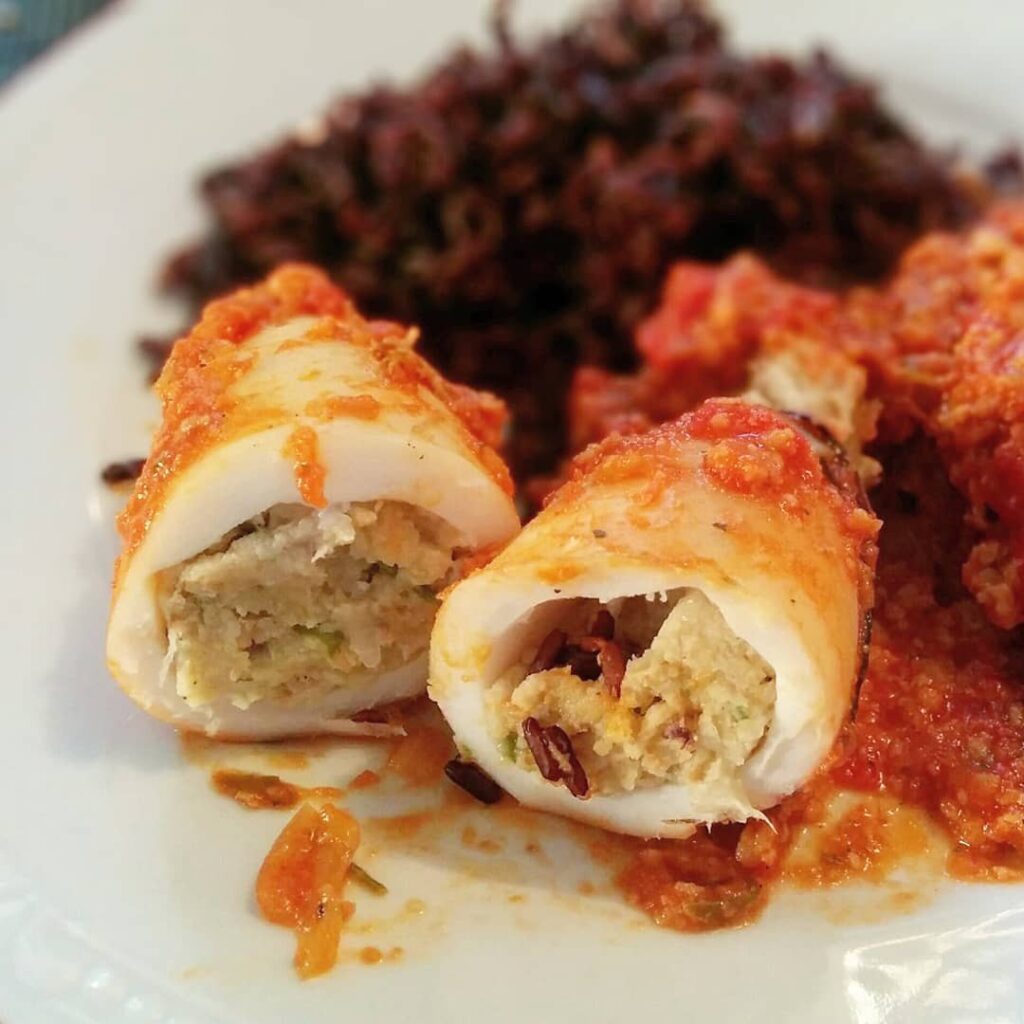 Encornets farcis à la sicilienne