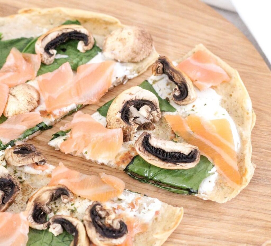 Pan&rsquo;pizza saumon, épinards et ricotta
