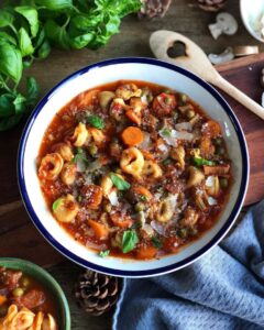 Soupe de tortellini et légumes