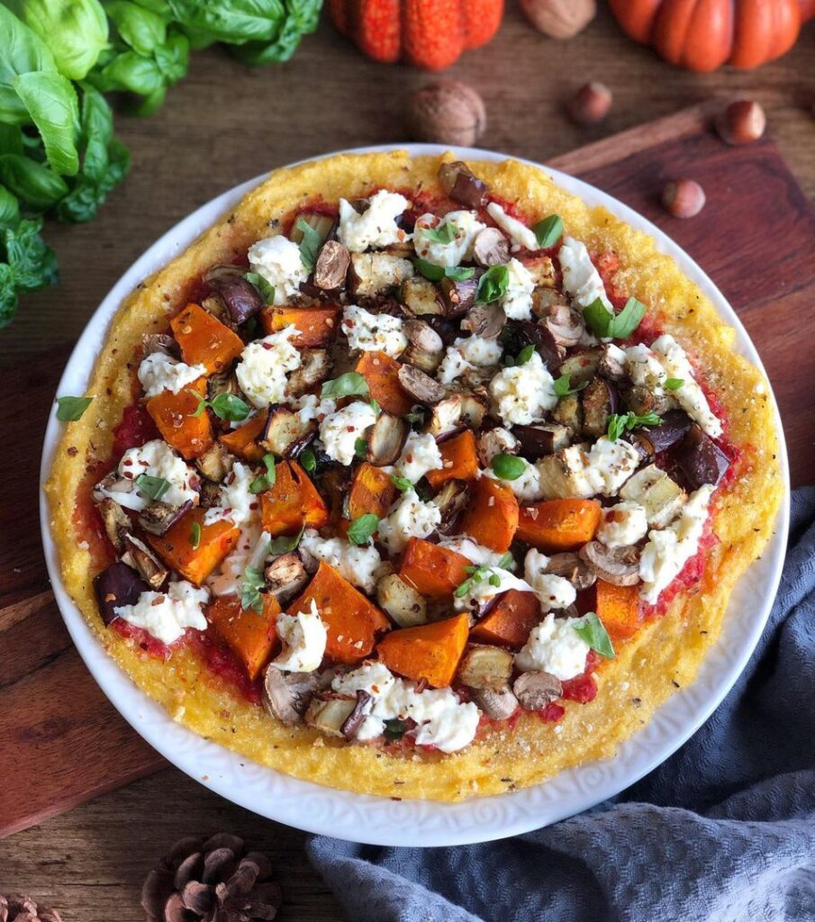 Pizza façon polenta au potimarron