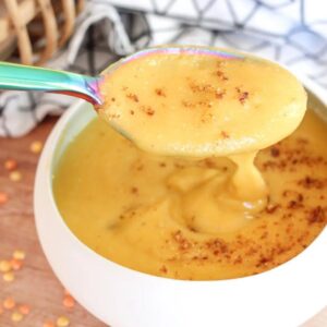 Soupe butternut et lentilles corail au lait de coco