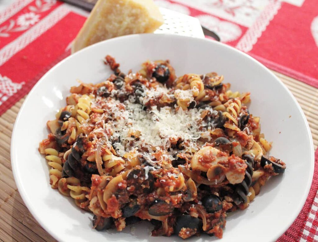 Tomato pasta sans gluten