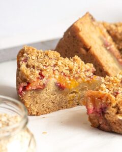 Peach oat crumble cake