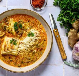 Dos de cabillaud au bouillon thaï