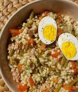 Salade de couscous perlé aux haricots verts