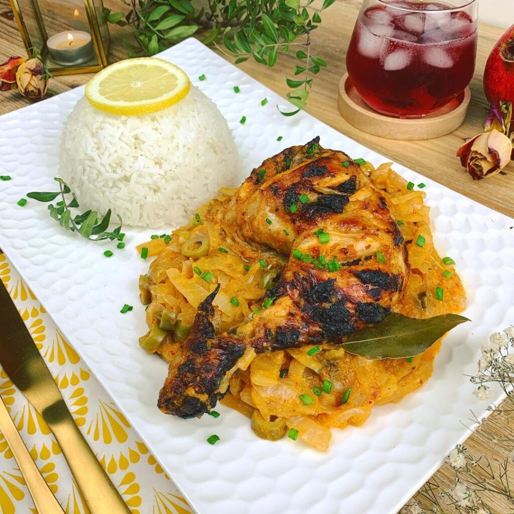Poulet yassa aux olives