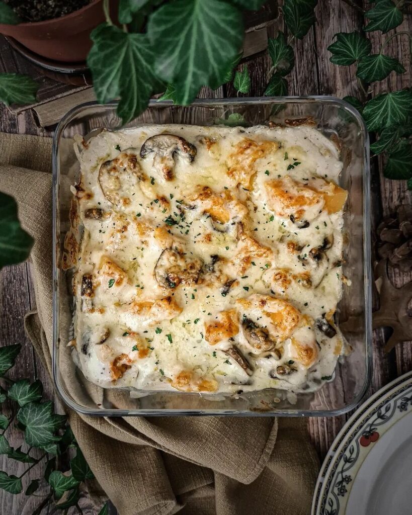 Gratin de potiron et champignons
