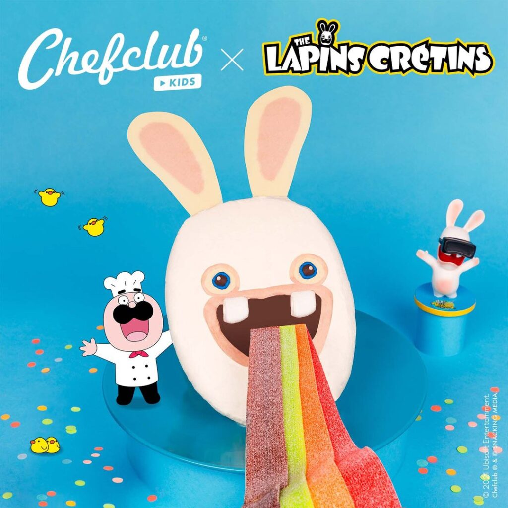 Le gâteau arc-en-ciel Lapins Crétins