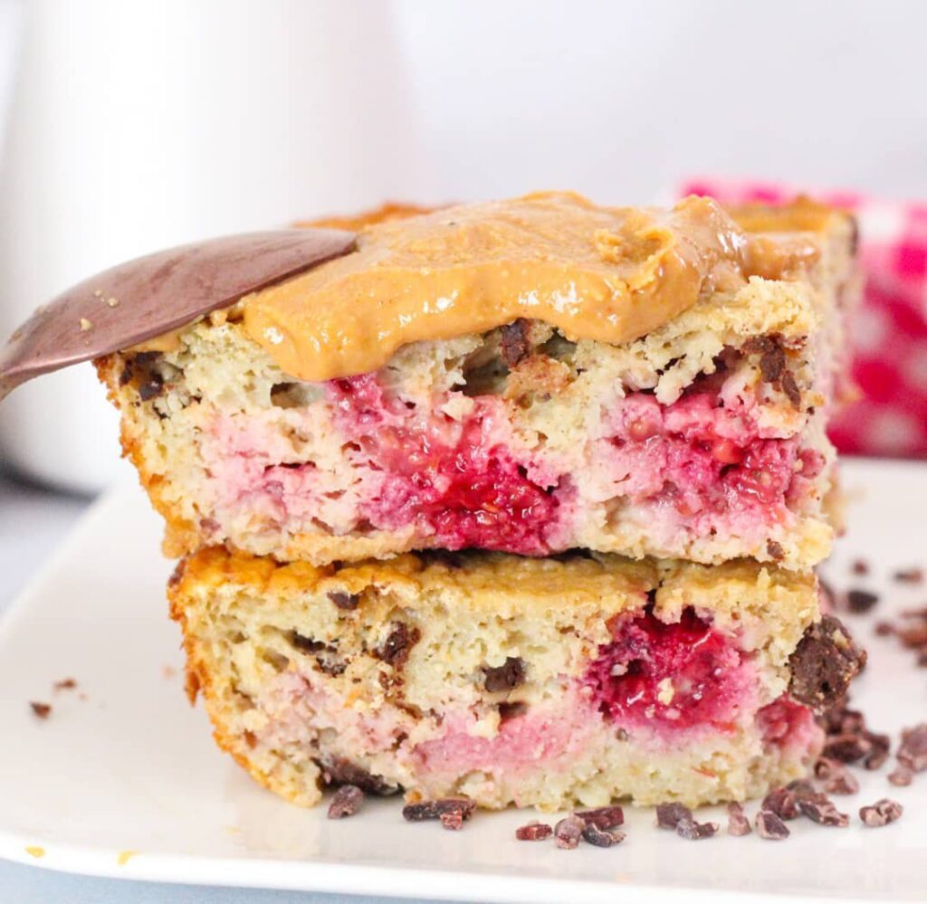 Baked oat framboises & chocolat