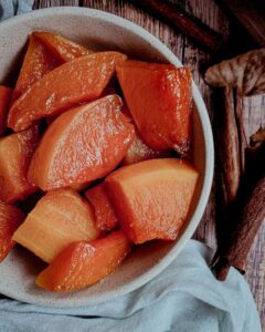 Potiron caramélisé à la cannelle