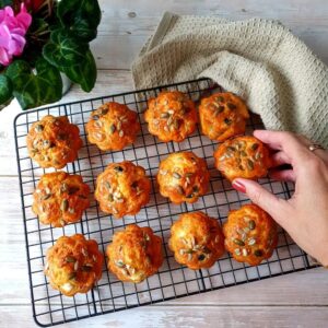 Mini cakes au poivrons feta et olives noires