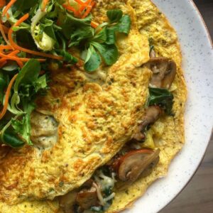 Omelette farcie aux champignons
