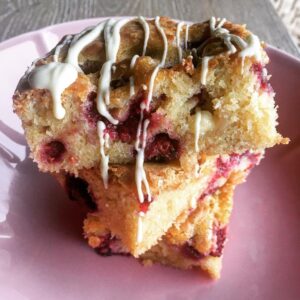 Brownie aux framboises et chocolat blanc