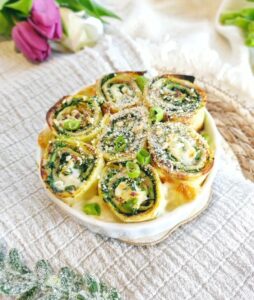Rolls de crêpes jambon épinards