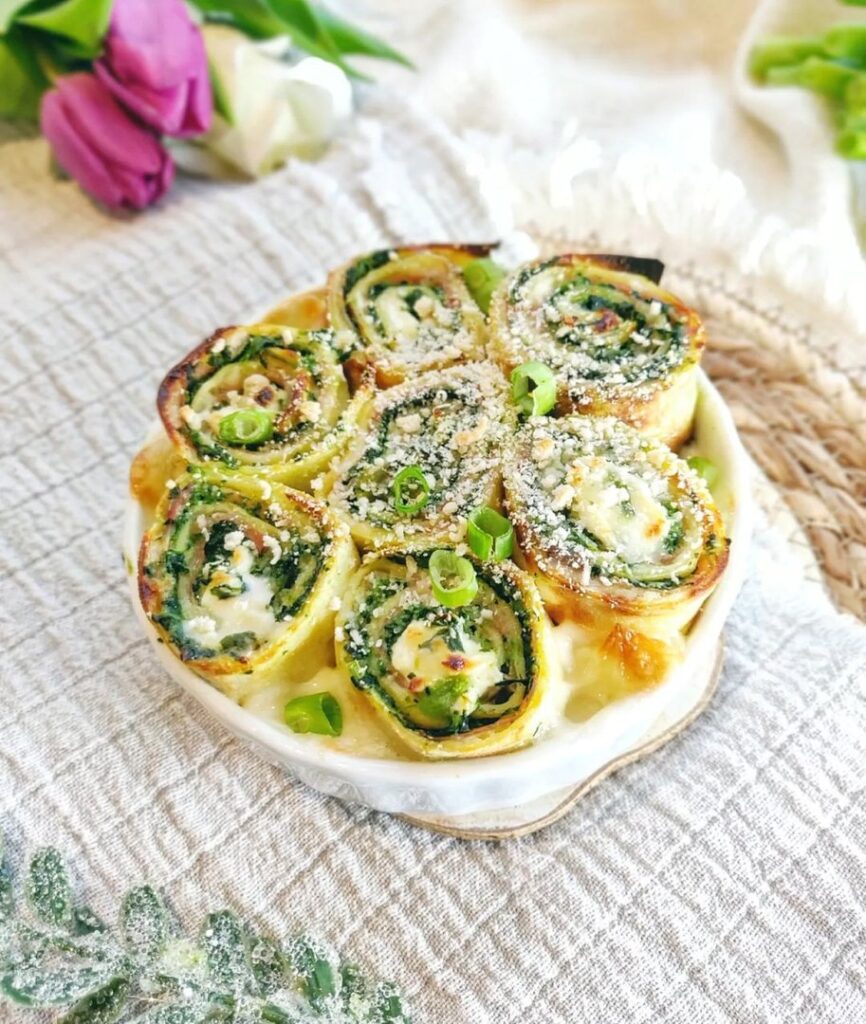 Rolls de crêpes jambon épinards