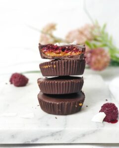 Cup de chocolat au coulis de framboises