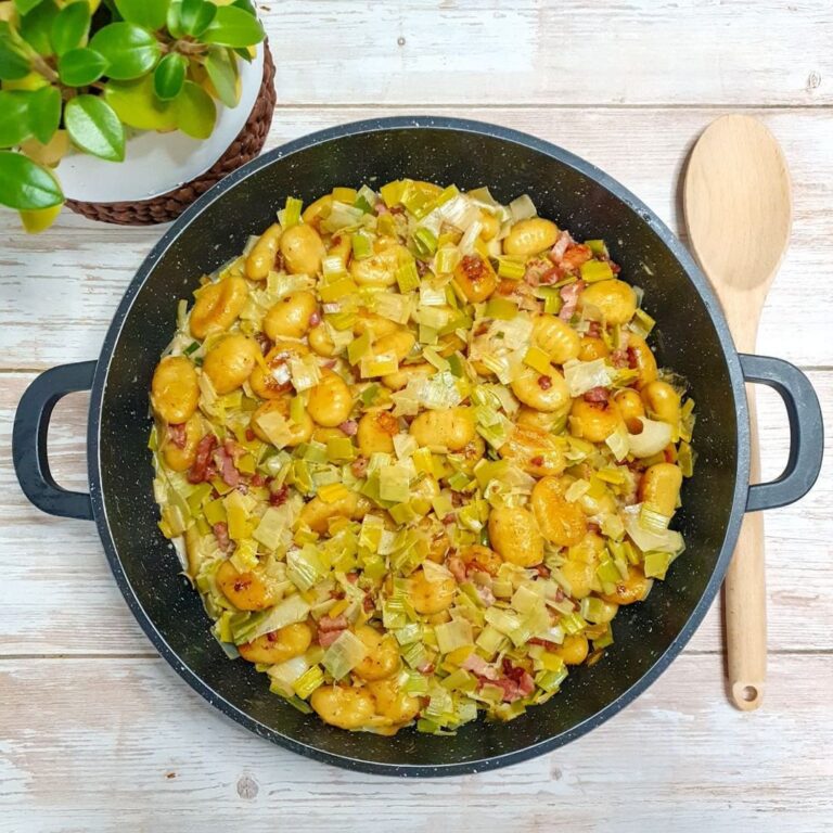 Gnocchis aux poireaux et lardons Gnocchis aux poireaux et lardons
