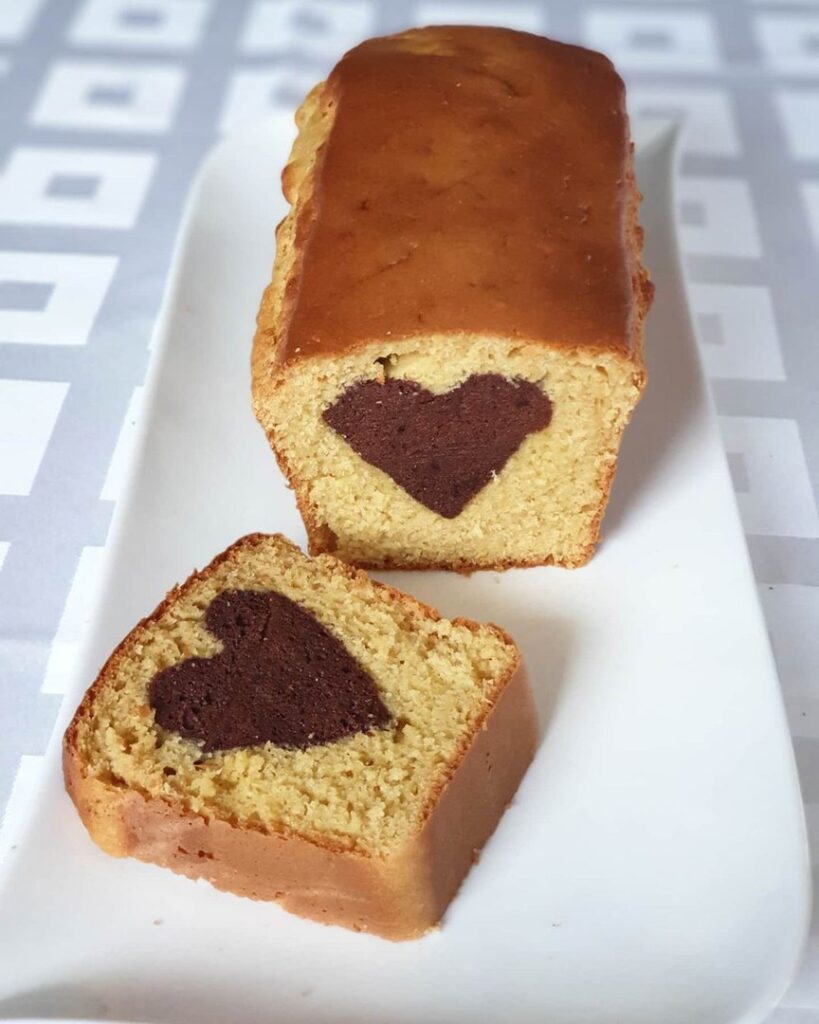 Cake cœur chocolat caché