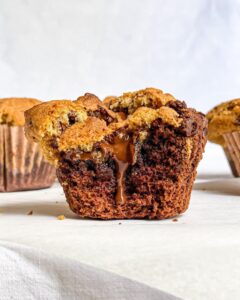 Muffins façon cookies au cœur coulant chocolat