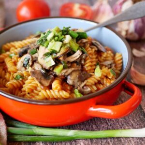 Torsades avec des champignons