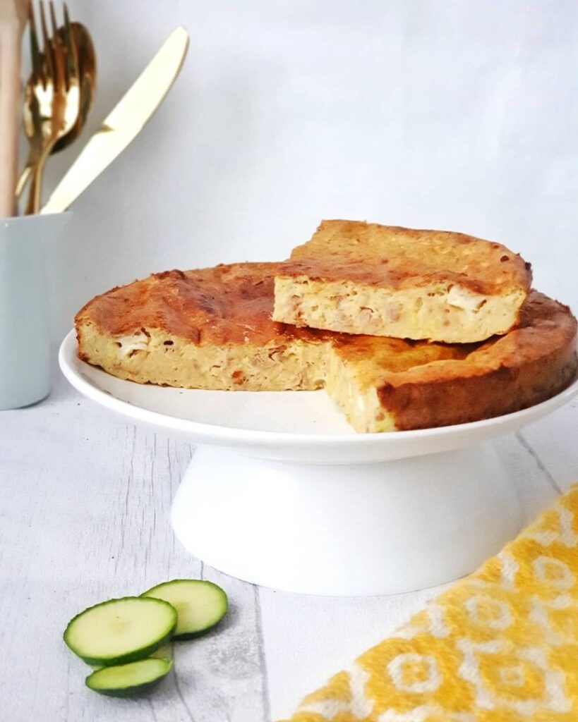 Quiche sans pâte courgette – thon – chèvre