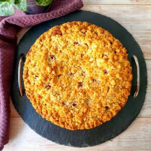 Crumble façon cake aux framboises