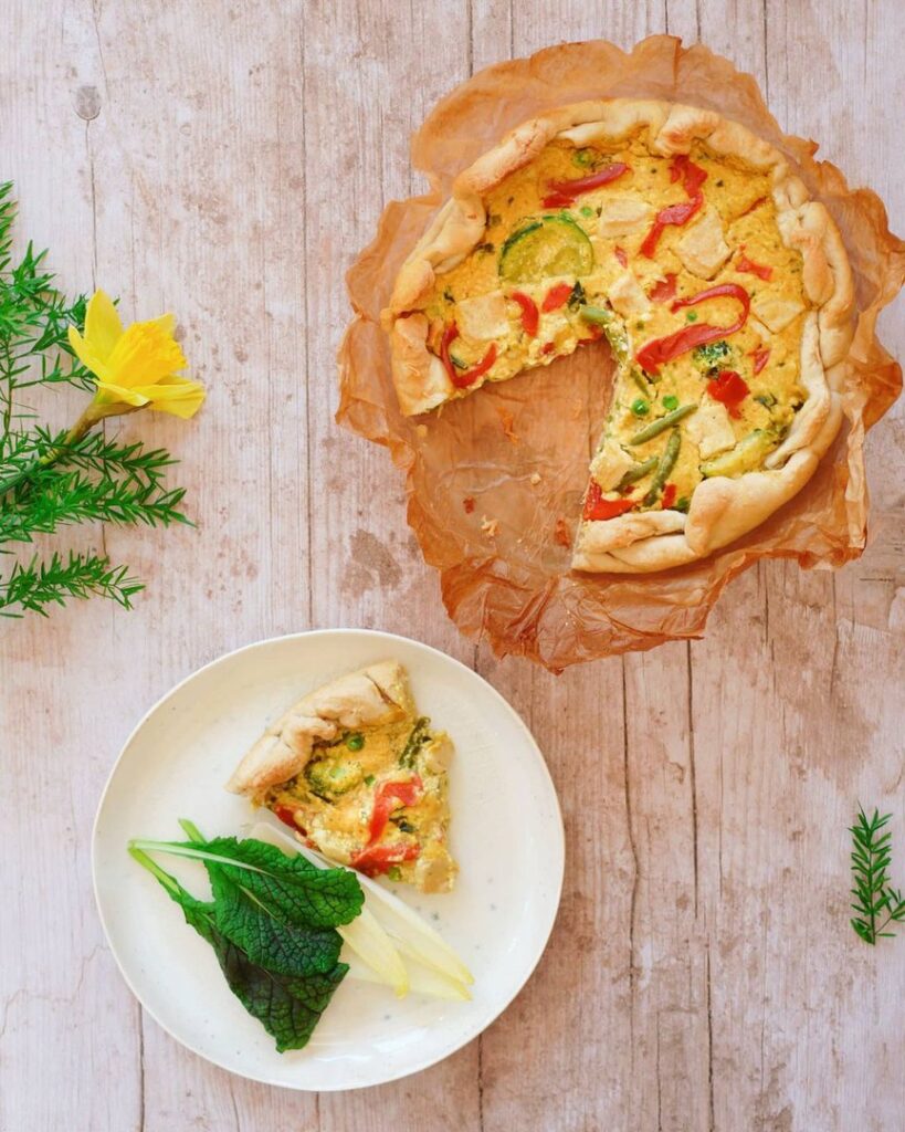 Quiche vegan – saumon chèvre