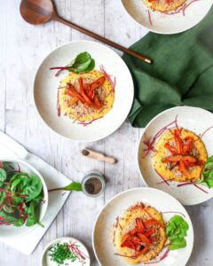 Couscous de châtaignes sur crème de butternut