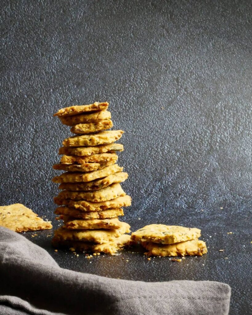 Crackers au fromage frais et graines de tournesol