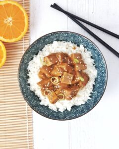 Seitan laqué à l&rsquo;orange
