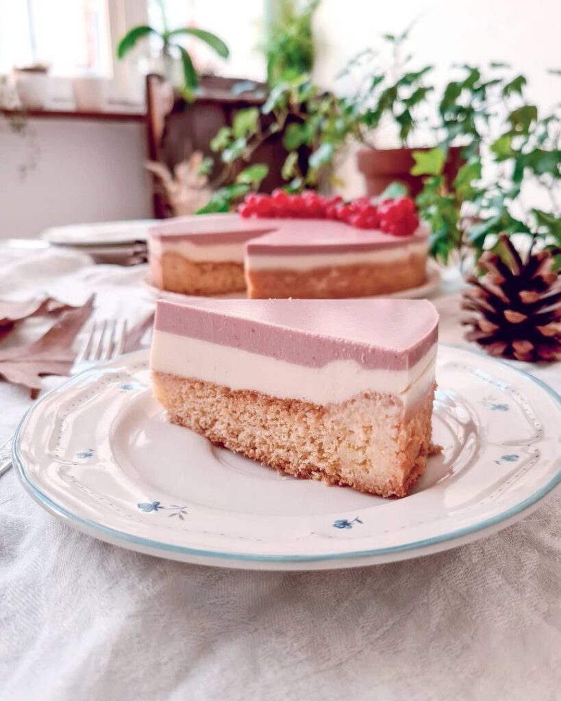 Cheesecake bicolore framboises vanille