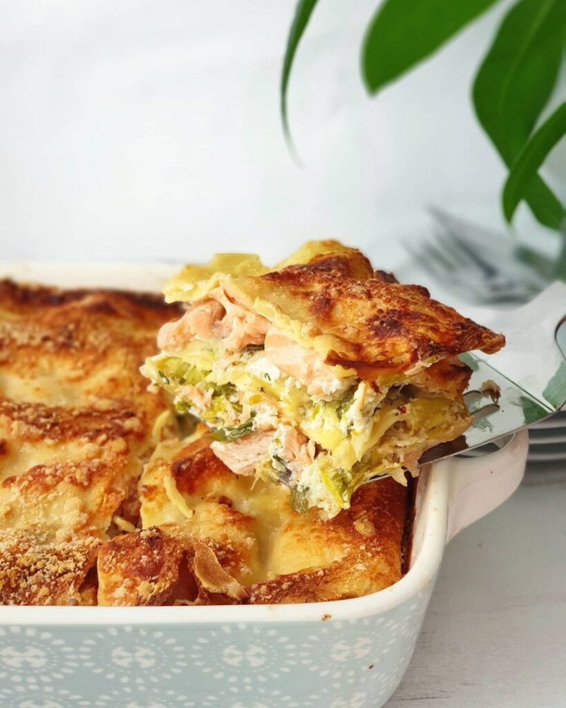 Lasagnes saumon – poireaux – ricotta