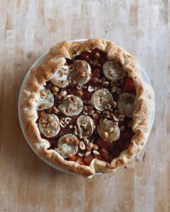 tarte potimarron noisettes et fromage de chèvre