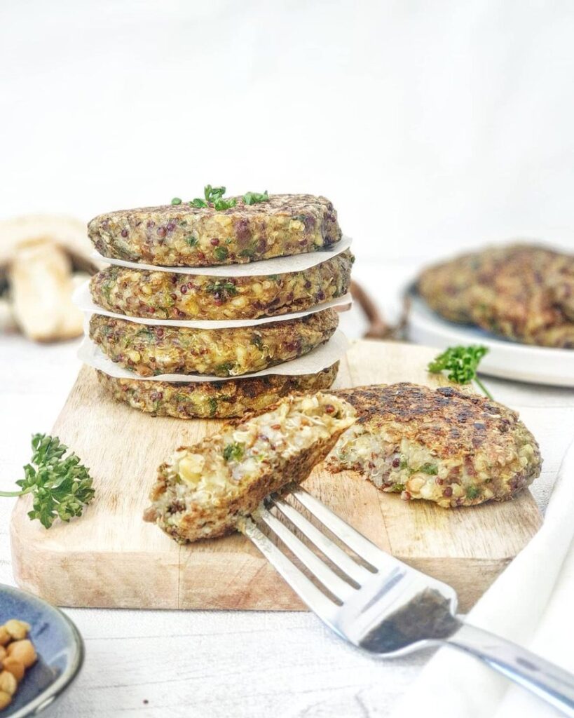 Galettes de quinoa forestières