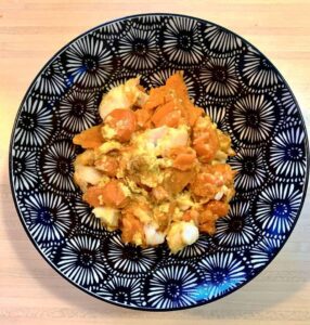 Gratin de flétan – patates douces et carottes