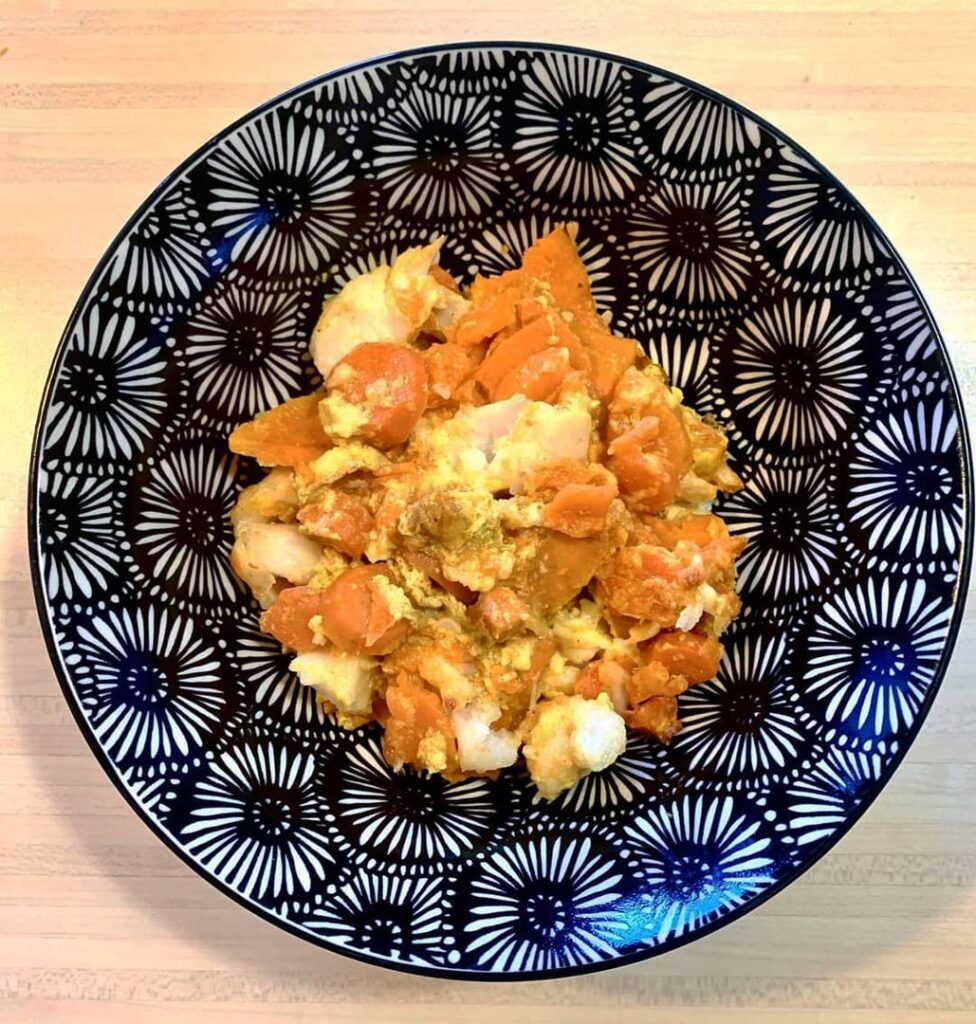 Gratin de flétan – patates douces et carottes