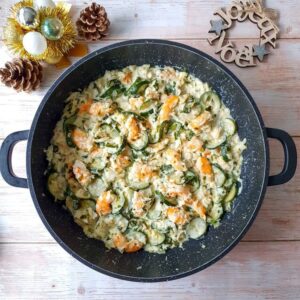 Cabillaud crevettes et courgettes
