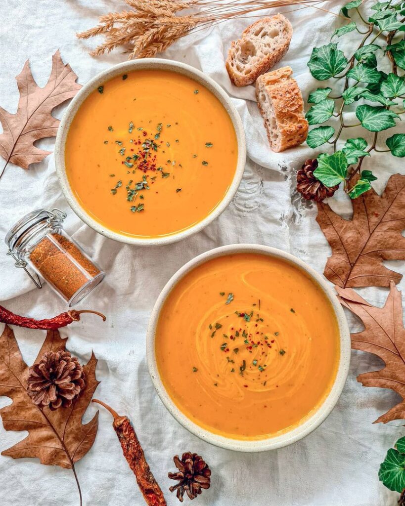 Velouté de potimarron et crème fraîche