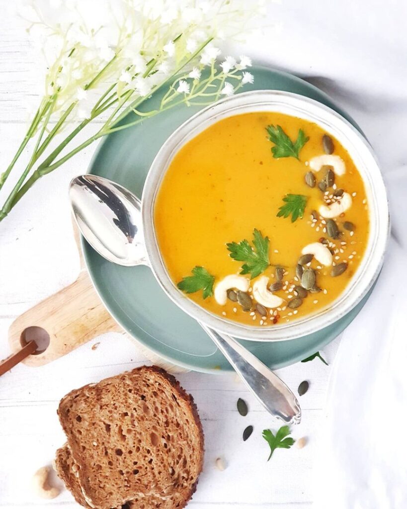 Soupe de potiron et lait de coco