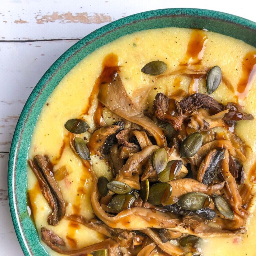 Polenta crémeuse aux champignons Teriyak