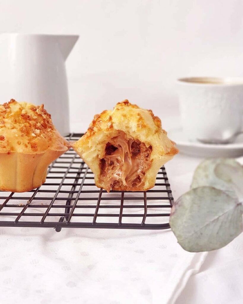 Muffins coeur pâte à tartiner