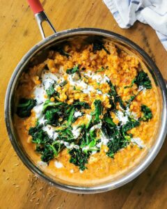 Dhal de lentilles corail à la crème de coco