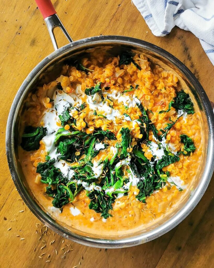 Dhal de lentilles corail à la crème de coco