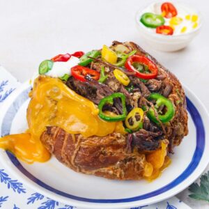 Papas rellenas de tocino!