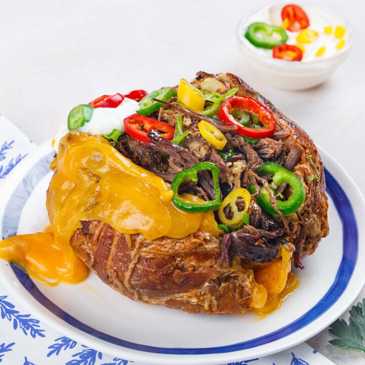 Papas rellenas de tocino!
