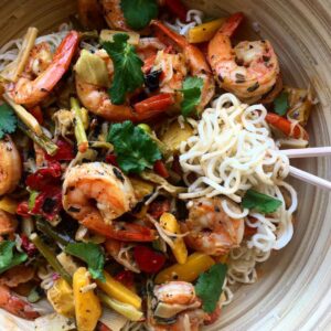 Crevettes aux légumes Crevettes aux légumes