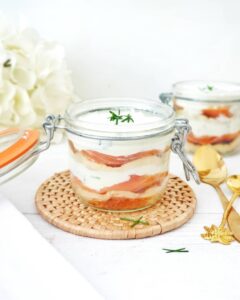 Tiramisu saumon-ricotta en verrine