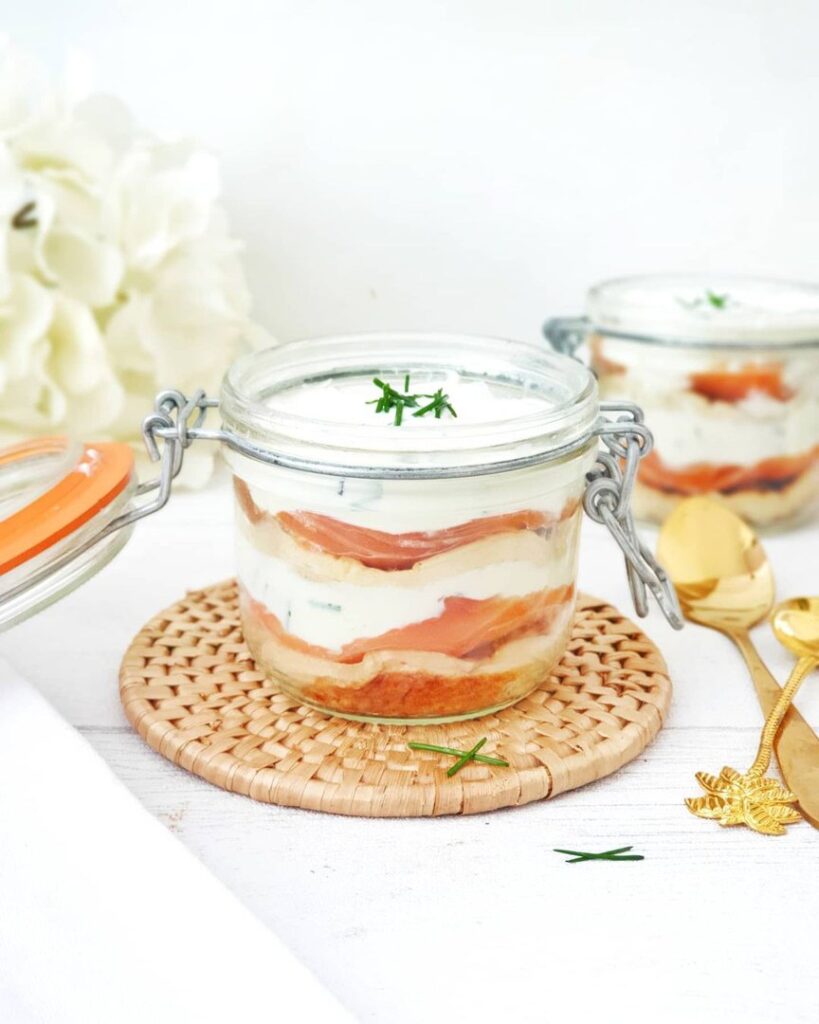 Tiramisu saumon-ricotta en verrine