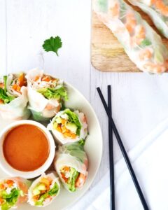 Spring rolls crevettes – avocat Spring rolls crevettes – avocat